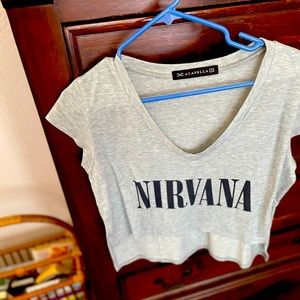 Cute Nirvana crop tee sz S(but runs more like a M)